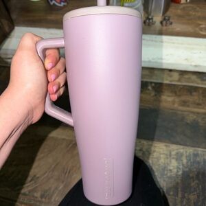 Matte Pink Travel Tumbler with Handle - Insulated Drink Cup